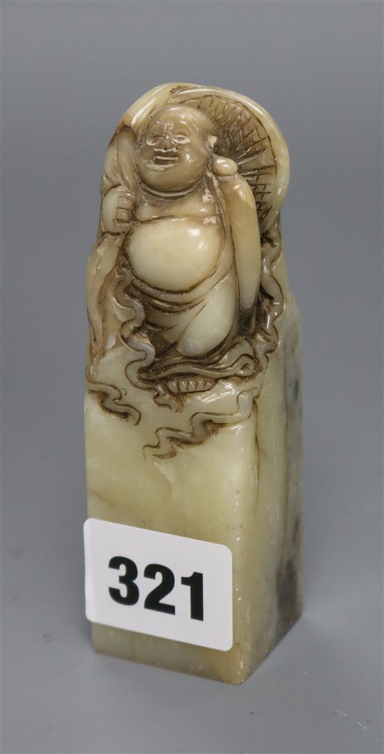 A soapstone seal height 11cm